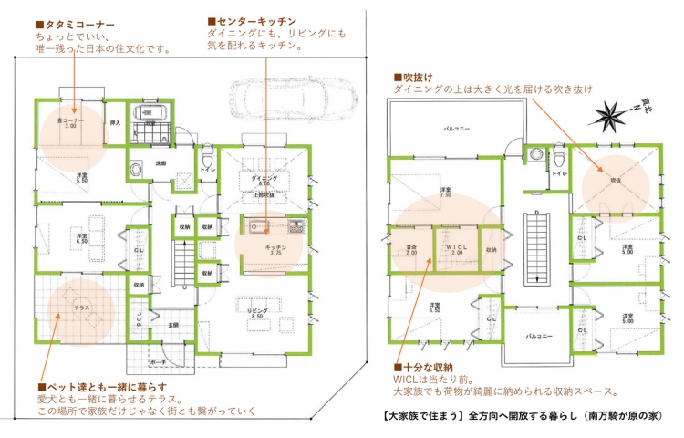 おいしいおうちの間取り集 大家族で住まう 全方向へ開放する暮らし 南万騎が原の家 おいしいおうちの間取り集 大家族で住まう 全方向へ開放する暮らし 南万騎が原の家